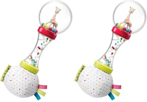 Sophie la Girafe - Hochet Soft Maracas Sophie la Girafe - Instrument de Musique - Jouet d'éveil adapté aux Mains de bébé - Développe la motricité et l'éveil de Votre Enfant (Lot de 2)