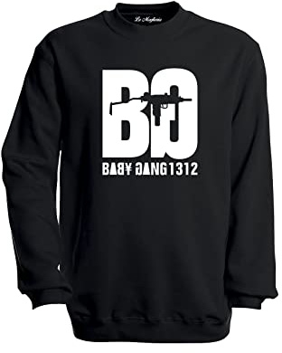 Generico Felpa Girocollo Invernale di BABYGANG Rapper Baby Gang Come Te Uomo Donna Ragazzi Unisex (12-14 Anni, Nero)