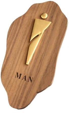 Generic Holz Toilettenschild mit Innovativem Design für Geschäftsgebäude, 25cmx12cm Mann