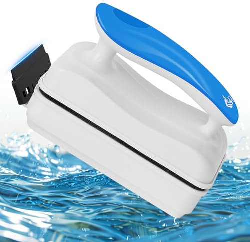 AQQA Magnetischer Glasreiniger für Aquarien, Delfin-Serie, magnetischer Aquarium-Reiniger für Glas oder Acryl, schwimmender Aquarium-Glasreiniger mit 2 abnehmbaren Schabern