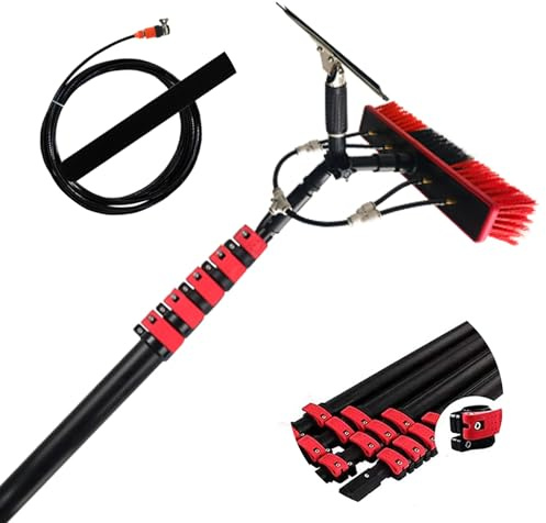 FJZFU Window Cleaning Telescopic Pole, Water Fed Window Cleaning Pole System, Glass Cleaner with Squeegee for High Glazing or Other Cleaning