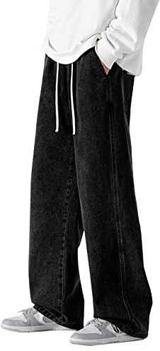 SRZYMJ Jeanshose Herren Slim Fit Hosen Jeans Stretch Jogginghose Cargohose Chino Hose Stretch Regular Fit 40/30 Wanderhose Sporthose Freizeithose Outdoor Hosen Trainingshose Lang Schwarz 3XL