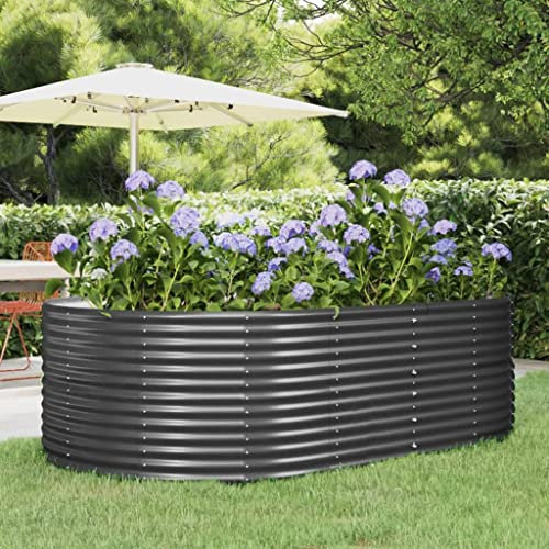 FUDUGEHMIOFWFJJ pflanzschale rund 60 cm,blumentopf XXL,Hochbeet Anthrazit 212x140x68 cm Pulverbeschichteter StahlGeeignet für Garten, Terrasse, Schlafzimmer, Wohnzimmer