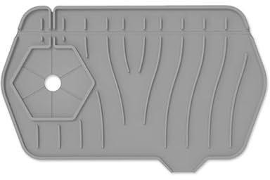 volumoon Alfombrilla Protectora para Fregadero de Cocina, Silicona Duradera y Reutilizable, Protector contra Salpicaduras, Diseño de Drenaje Eficiente, Apto para Todos los Fregaderos - Gris