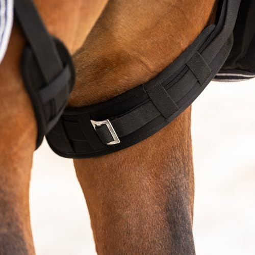 NETPROSHOP Schutz für Beinschnüre von Pferdedecken verhindert Wundscheuern 2er-Set schwarz