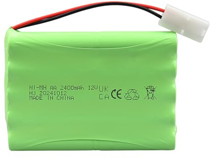 MXJFYY 12 V 2400 mAh NI-MH-Akku mit KET 2P-Anschluss, AA RC-Batterie für ferngesteuertes Spielzeug und Elektrowerkzeuge, BAU-LKW, Muldenkipper und Kletterfahrzeug