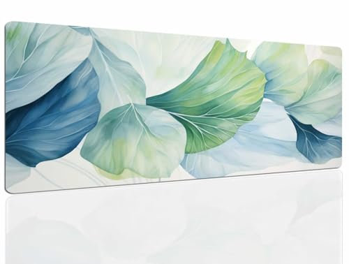 Tapis de Souris Leaves, Tapis Souris XXL, 1600x800x4mm Tapis de Bureau Gaming AntidéRapant, Tapis Bureau étanche, sous-Main pour Clavier et Souris, Mouse Pad Mat, pour Gamer, Ordinateur, Pc 623