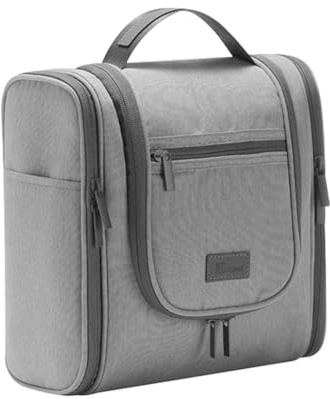 Skycase kulturbeutel Herren - kulturbeutel zum aufhängen - kulturtasche Herren - Kulturbeutel für Reisende Frauen, Make-up und Toilettenartikel Organizer Kit mit Mehrfach Fächern (Grau)