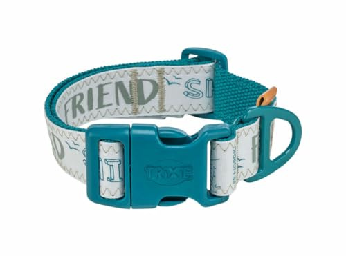 TRIXIE BE Nordic Halsband, extra breit, Größe M-L, Pet-Blau