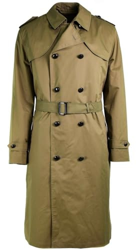 Militar Genuine Dutch army Coat Khaki long officer trench coat with lining
