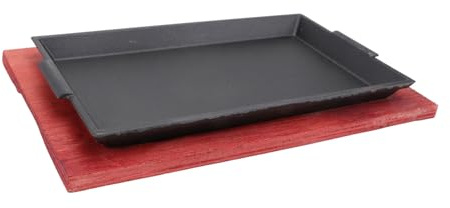 TOYANDONA Piastra per Arrostire e Friggere in Ghisa Antiaderente 30 Cm per Barbecue e Fornelli a Induzione, Teglia da Forno Robusta per Bistecche, Salsicce e Verdure in Famiglia e Amici