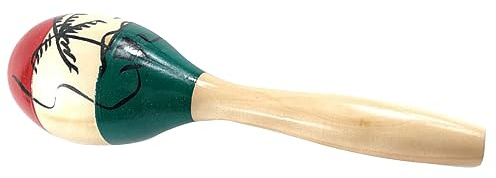 RiToEasysports Hölzerne Handgefertigte Maracas -Musikinstrumente für Pädagogische Spaß Geburtstagsfeiern, Holz Maracas Rasseln für Kinder und Anfänger (Lange Kokos)