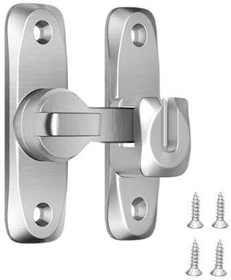 Verrou Porte Coulissante,90/180 Degrés Serrure Porte Interieure Avec Vis Loquet Portes Verrou Serrure De Fermeture Interieure Coulissante pour Portes Fenêtre Chambre Salle Bain Armoire à Vin Jardin