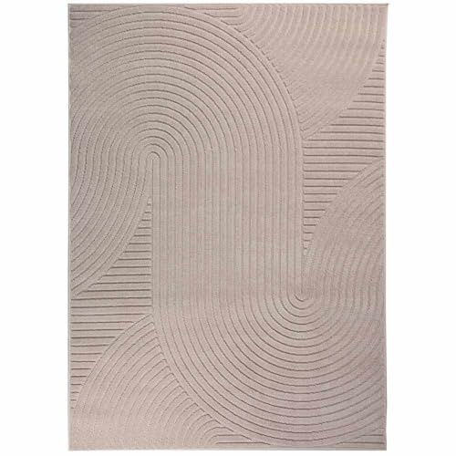 Knutzen Wohnen Palma Designer Teppich Wohnzimmer 160 x 220 cm Taupe - Moderne Hoch/Tief Struktur - Kurzflor - Ideal für Moderne und Klassische Einrichtungsstile - Oeko-Tex 100 Zertifiziert