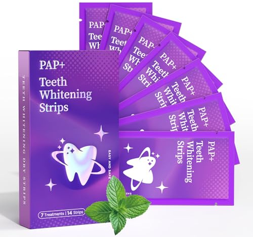 Carebest Purple Teeth Whitening Strips, 7 Treatments Whitening Kit with Mint Flavor, Enamel Safe, Gentle for Sensitive Teeth Whiten,Removes Stains for a Brighter Smile