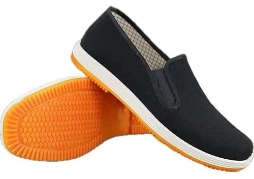 Kinesisk stil Kung Fu kampsport Tai Chi skor, traditionella Peking stil skor Gummisula unisex svart halkfri lätt laminatsula(Yellow,39 EU)