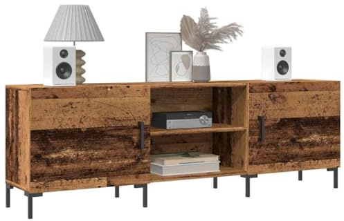 QZZCED TV-Schrank aus Holz in antiker Technik, moderner TV-Schrank mit geräumigem Stauraum und robuster Struktur für Wohnzimmer, 150 x 30 x 50 cm
