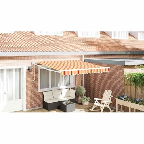 Generico Tenda da Sole Rigato Giallo e Arancione 3,5 x 2,5 m,Casa e Giardino,Prato e Giardino,Vita all'aperto,Tende da sole-3330258