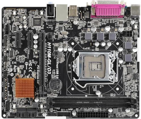 motherboard Fit For ASROCK H110M-GL/D3 LGA 1151 Intel H110 Supporta I7-6700 6400 7100 7400 7700 7600 Cpu Micro ATX DDR3 32GB M.2