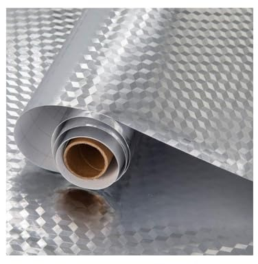 Kitchen Stickers self-Adhesive Aluminum foil Anti-Oil Waterproof Wallpaper for countertops Drawers cabinets(40cmx10m)