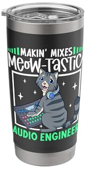 Cat at The Mixing Desk - Audio Engineer Stainless Steel Insulated Tumbler