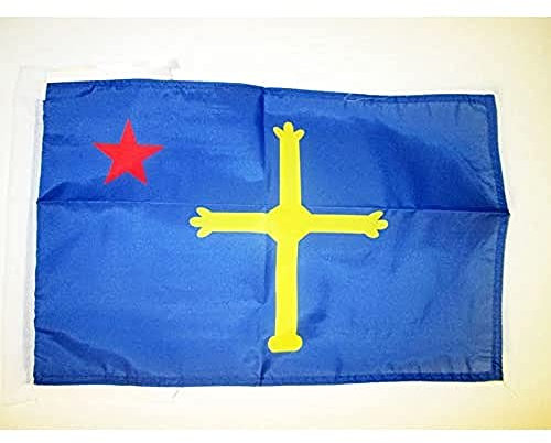 AZ FLAG Bandera de Asturias ASTURINA 45x30cm - BANDERINA NACIONALISTA ASTURIANA - INDEPENDENTISTA 30 x 45 cm cordeles