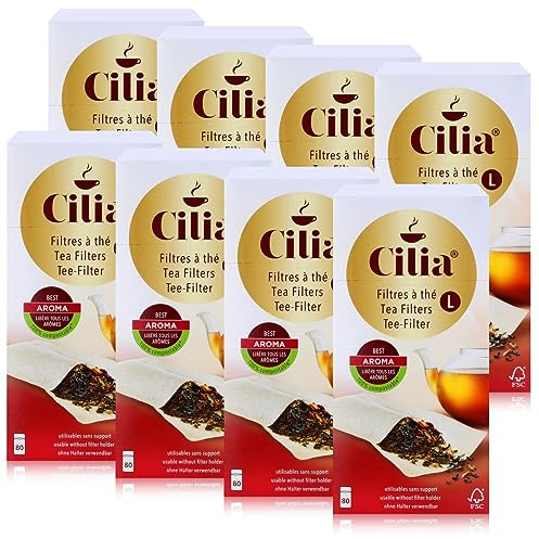 CILIA® Teefilter 80 Stk. Grösse L ohne Halter verwendbar (8er Pack)