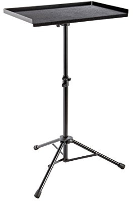 K&M 13500 Percussion-Ablagetisch Schwarz – 57,3 cm x 37,3 cm Tischplatte – Stahl – höhenverstellbare Ablage für Zubehör