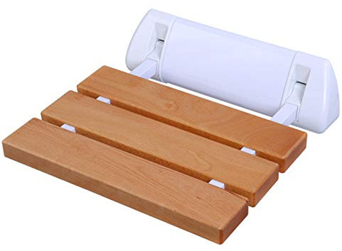 Sgabelli da Doccia Pieghevoli per Vasca da Bagno Sedile da Doccia in Legno a Parete Sedia per Anziani/Disabili Scarpe Antiscivolo per Il Cambio Sgabello Max. 150kg