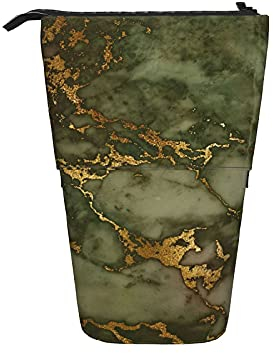 Teleskop-Bleistift-Beutel-Feder-Beutel Luxus-Grün und Gold Marmor Mäppchen Bleistift-Organisator-Kasten-kosmetischer Beutel
