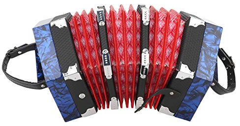 Tragbares Ziehharmonika, Ziehharmonika, verstellbare Handschlaufe aus Massivholz für Instrumentenzubehör für Erwachsene für Anfänger und Studenten (Königsblau)