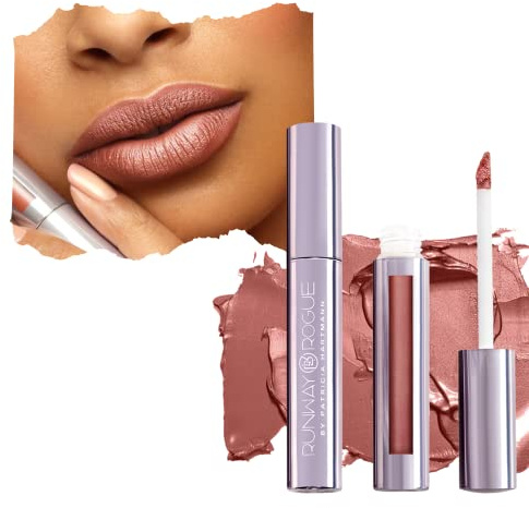 Runway Rogue Silk Glam Liquid Lipstick, Long Wear Frosted Maple Brown Sugar Lipstick, ‘Sex Symbol’