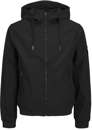 JACK & JONES Jjebasic Softshell Hood Pls Giacca, Nero, XXXXXXL Uomo