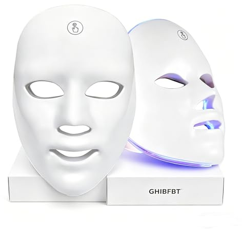 Masque facial LED avec luminothérapie à 7 couleurs, masque LED pour le visage, masque facial LED pour le rajeunissement de la peau du visage et le traitement de l'acné