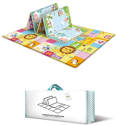 Awoeorsty Alfombra Bebe Acolchada Plegable para Juegos, Colchoneta de Juegos, Grande Alfombra Niños, Alfombra de Juegos de XPE, 180 x 150 x 1cm, OA126