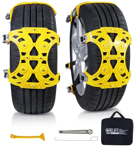CCLIFE Schneeketten 6 Stück Universal Reifenketten für Reifenbreite 175-275 mm für meisten PKW LKW SUV