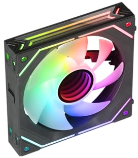 Mars Gaming MF-LINKFINITY, Ventilador Modular PWM 120mm, Sistema de Conexión LINKFINITY, Iluminación Infinity Mirror ARGB 360º, Ultra-silencioso 12dB, Negro