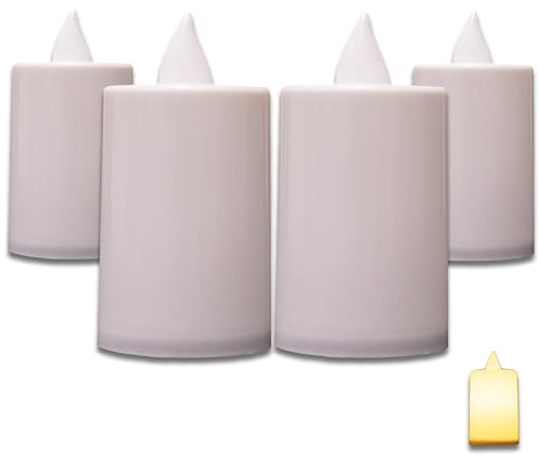 Velas led blancas con pilas para navidad con efecto llama. Velas decorativas para belen, arbol, corona adviento. 4 Velas led efecto llama artificial para decoracion romantica