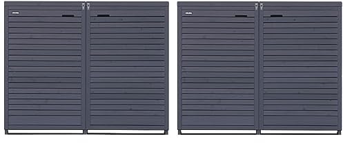 Lukadria Mülltonnenbox 240L Adria24 für 4 Tonnen Mülltonnenverkleidung Mülltonnecontainer Holz imprägniert in anthrazit