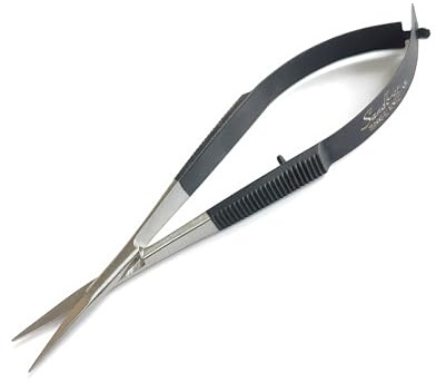 Sandbros Cuticle Scissors Extra Fine Nail Scissors Cuticle Trimmer Fine Pointed Tip for Dry, Dead Skin,Skin Care,Eyebrow, Eyelash, Trim Nail and Dry Skin (Half Black Straight)