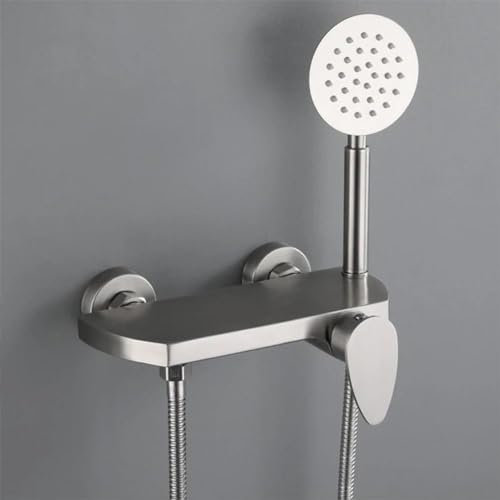 Rubinetto Per Vasca Da Bagno Rubinetto Miscelatore Vasca Acciaio Inox A Parete Monocomando, Con Doccetta E Tubo Da 150cm, Per Doccia Da Bagno, Spazzolato
