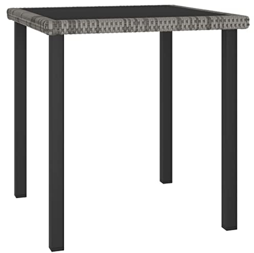 AUUIJKJF Home Items, Garten-Esstisch, grau, 70 x 70 x 73 cm, Poly-Rattan, Anzugmöbel