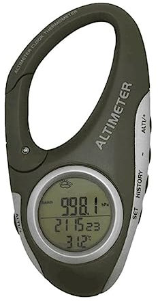 BCOATH Bergsteiger Höhenmesser Karabiner Barometer Thermometer Tragbar Für Wandern Camping