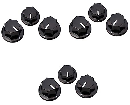 HEMOTON 9 Stk Regler für Jazz Zubehör für Musikinstrumente schwarze Knöpfe Klangregler Gitarrenzubehör Knöpfe für E-Gitarren musical instruments bassgitarre caakg Lautstärkeregler Black