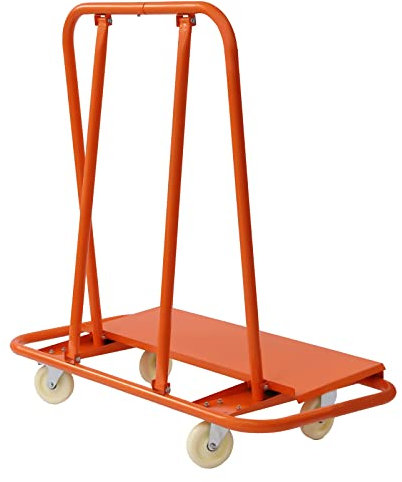MEELRYD Plattenwagen 997.9 kg Tragfähigkeit Plattentransportwagen, Paneelwagen Rollenwagen Trolley Stahl Plattentransporter mit Universalrädern Transporthilfe (Orange)