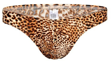 SamHeng Suspensorio de Leopardo para Hombres, Calzoncillos Deportivos sexys de Tiro bajo, suspensorios Transpirables Entrenamiento, Ropa Interior Tipo Tanga elástica Suave para Hombre