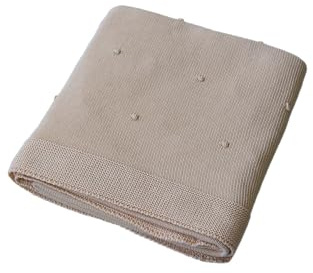 copertina in maglia, per lettino, misura cm 110x150 pois tortora