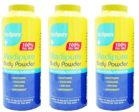 3 x MEDIPURE Medicated Body Powder 100% Talc Free 200g (600g)
