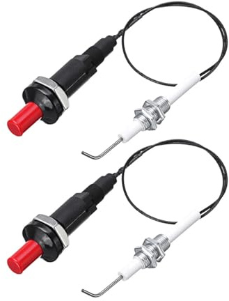 2 st Piezo-tändare, Piezo tändningskit, BBQ grill tryckknappständare, Piezo tändningssats för gaseldstad, ugn, värmare, köks- och spiständare (böjd)