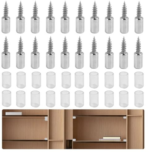 Annlpoy 20 pcs reggipiano per mobili supporti per mensole, reggimensola per scaffali, reggimensola con protezione in gomma, reggimensola autotaglianti in metallo, uso versatile per i mobili in cucina